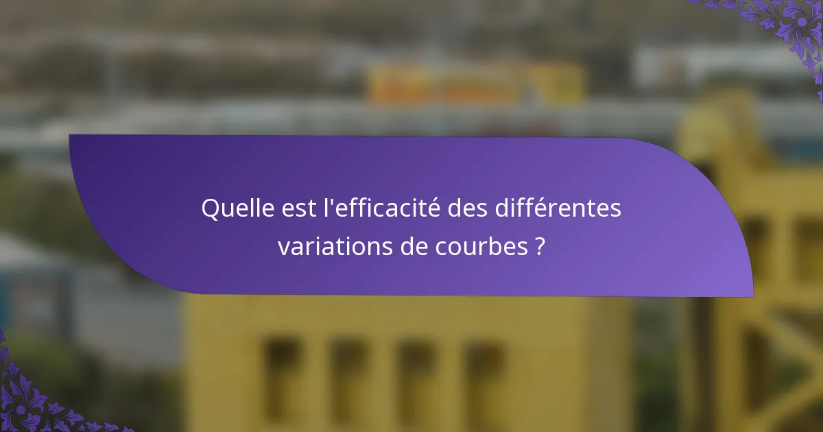 Quelle est l'efficacité des différentes variations de courbes ?